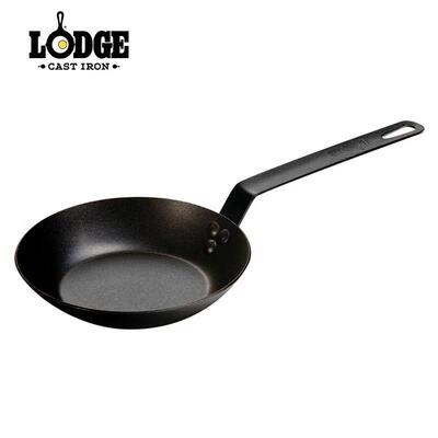 美国lodge铸铁煎锅家用无涂层平底锅户外长柄西餐牛排锅可烤肉锅