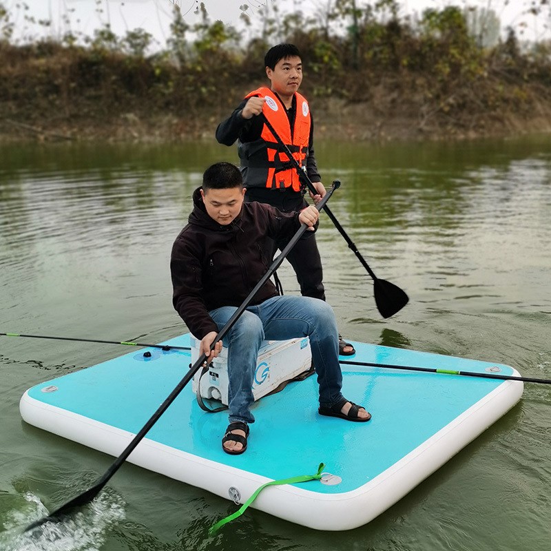 水上钓鱼新品船充气浮台魔毯海上游艇浮式码头漂浮钓台路亚充气船