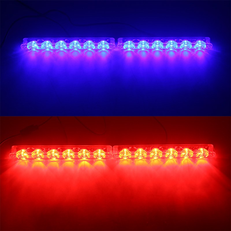 摩托车爆闪灯12V电动车LED警示灯红蓝电动车改装刹车灯后尾灯