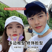 时尚 潮男可配度数防辐射近视眼镜抗疲劳防蓝光 多边眼镜框架女韩版