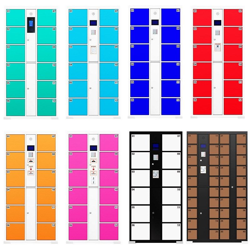 智能存包柜商场超市钢制电子储物柜员工指纹人脸系统更衣柜手机柜