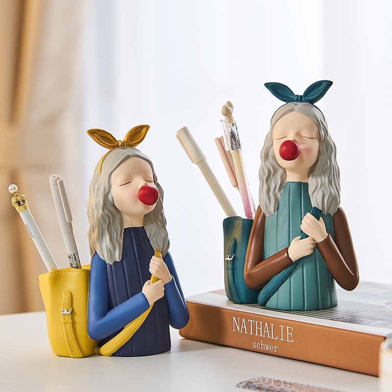 创意北欧风办公室桌面装饰摆件笔筒儿童女K孩生日礼物送闺蜜送老