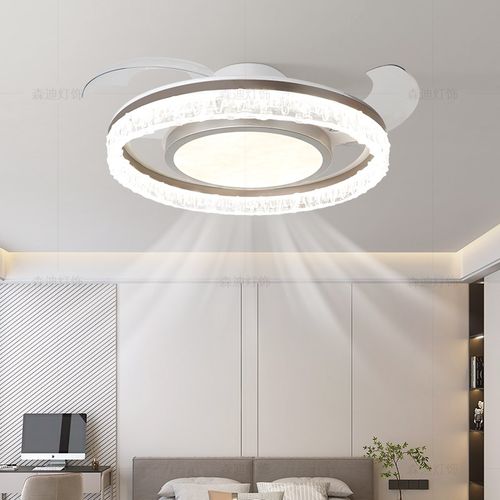 2025新款e卧室隐形风扇吸顶灯简约大气高级感静音餐厅吊扇灯具