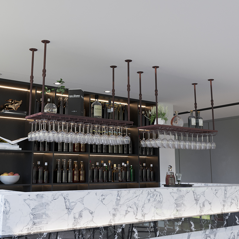 吧台红酒架置物架悬挂酒杯架倒挂装饰展K示架红酒杯架子摆件吊杯