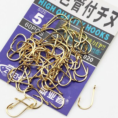千又鱼钩 大物歪嘴鱼钩 海钓矶钓黑鲷专用大包装管付金钩带环孔圈