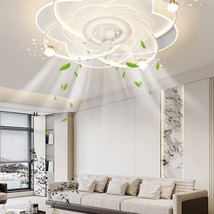 客厅风扇灯20i25新款 灯具简约家用可摇头餐厅灯卧室吸顶吊扇灯