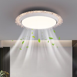 无叶吊扇灯卧室吸顶灯简约家B用静音主卧房间电风扇一体灯具