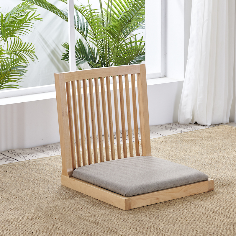 日式实木榻榻米椅子床上座椅无腿靠背和室椅飘P窗椅日料店无脚餐