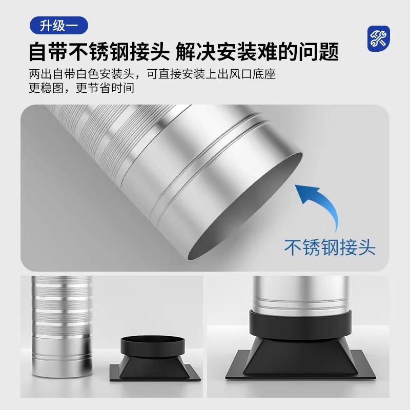 抽油烟机不锈钢排k烟管吸油机排气管道热水器加厚软管铝箔通风管