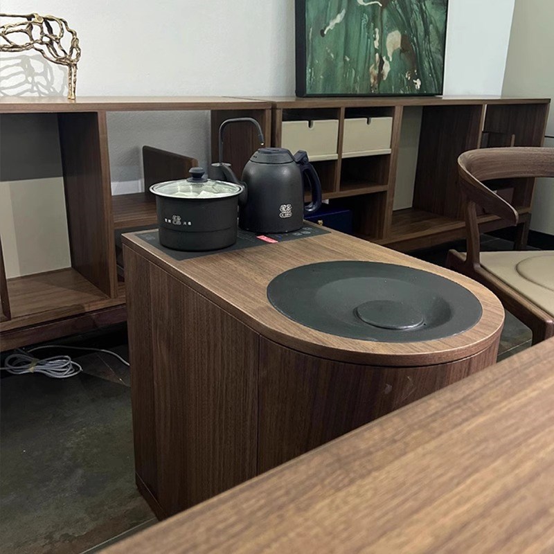 新中式黑胡桃木茶桌椅组合客厅办公室白蜡木泡茶桌茶室茶台喝茶桌