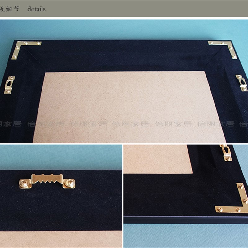 美式植物树叶蕨类客厅饭厅卧室玄关书房家居店装饰画棕色框画图片