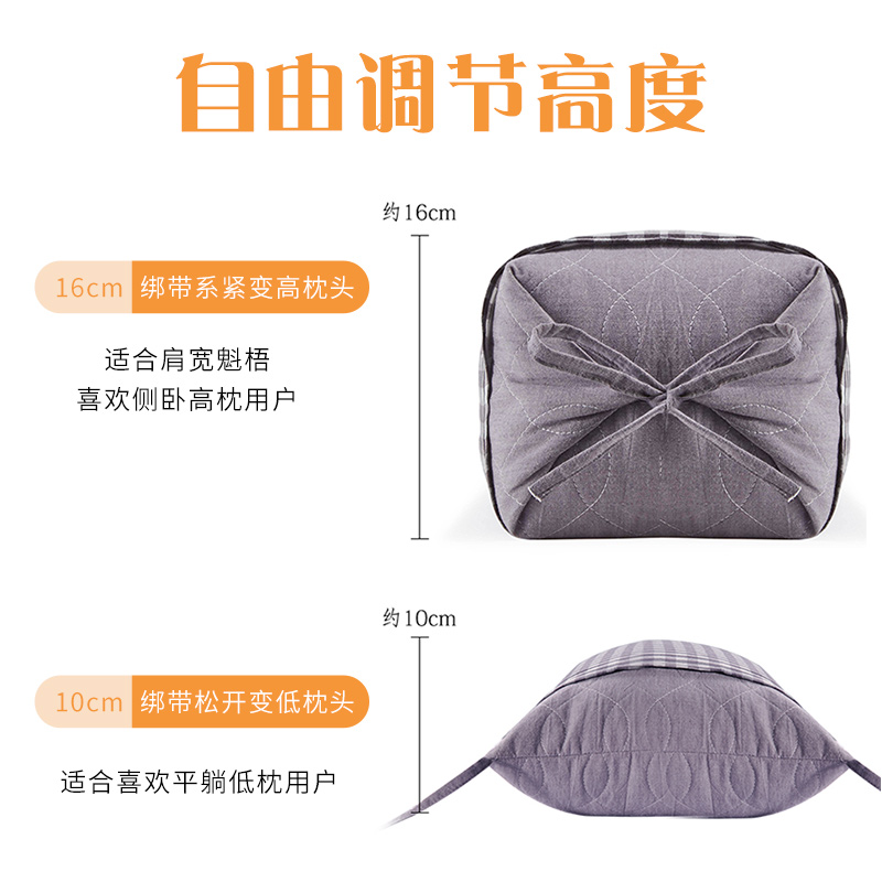 荞麦枕头单人成人夏季高枕头一对透气加高家用护颈硬枕芯颈椎