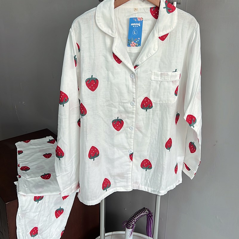 厂家清仓处理纯棉睡衣女春秋季长袖长裤可爱碎花家居服可外穿春夏