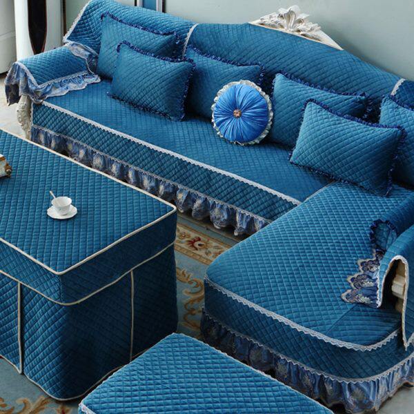 欧式沙发垫荷兰绒面料简欧网红靠背抱枕全套定制全包防滑沙发套罩