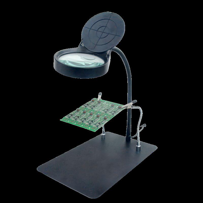 PDOK夹台式电路板维修用放大镜带LED灯工作台固定万向支架工业电