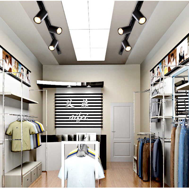 LED明装射灯COB轨道灯服装店铺背景墙展厅聚光灯导轨灯10w20w30瓦