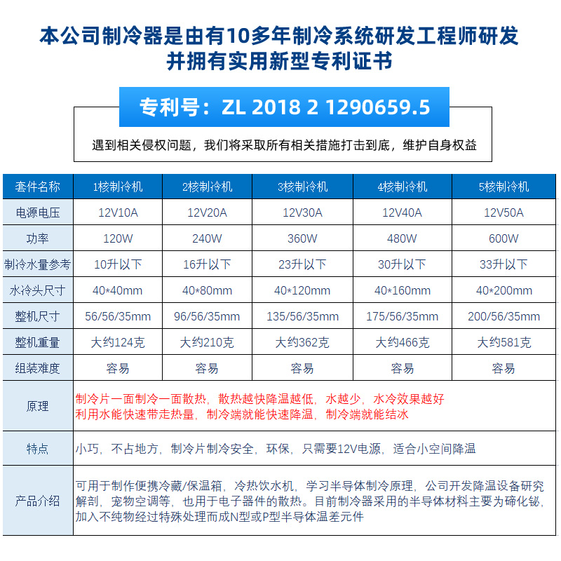 12V半导体制冷片DIY鱼缸水冷降温冷水机制冷器冷风机风扇空调扇