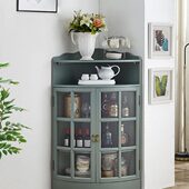 轻奢实木角柜墙角三角客厅置物架小酒柜茶水转角柜拐角置物边角柜