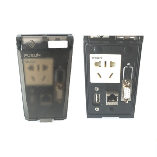 现货FUZUKI富崎MSDD10660前置面板国标五孔插座 RJ45网口 USB串口