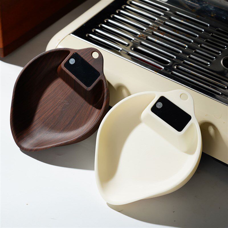 手冲电子称豆盘意式咖啡称重展示盘ABS木纹咖啡豆秤豆碟咖啡器具