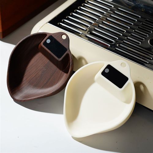 手冲电子称豆盘意式咖啡称重展示盘ABS木纹咖啡豆秤豆碟咖啡器具