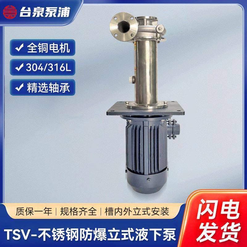 不锈钢304/316立式液下泵TSV-50SUS-2无机封防无水空转2HPDN50