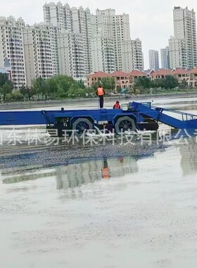 全自动水草打捞船LY2-1000中小型水面清洁船液压河道水葫芦割草船