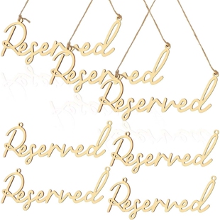 木制空白预留字母标志座位牌椅背 乡村婚礼餐厅座椅保留挂件