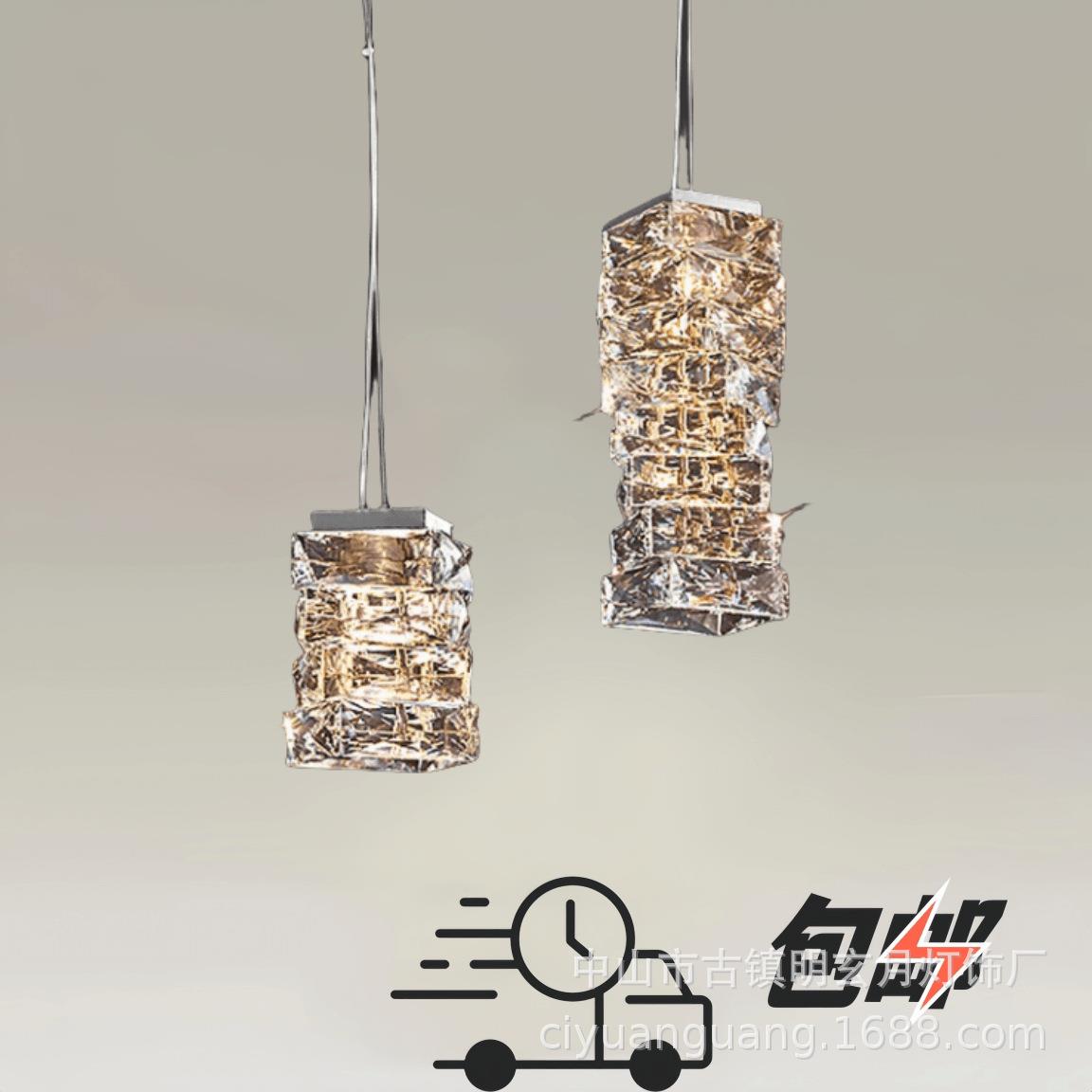 床头小吊灯卧室玄关水晶轻奢后现代简约设计师单头餐厅吧台不锈钢