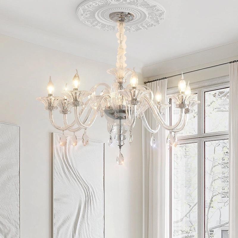 法式灯轻奢浪漫复古水晶客厅大气设计师款轻法式卧室主灯蜡烛吊灯