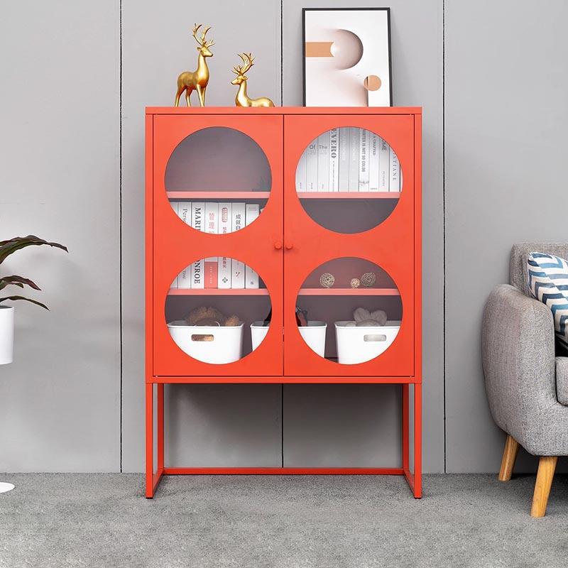 北欧钢制家用餐厅餐边柜客厅阳台多层茶水橱柜资料杂志储物收纳柜