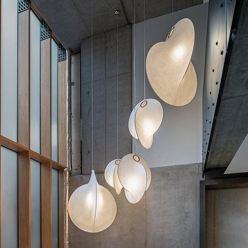 意大利蚕丝别墅组合楼梯间吊灯后现代简约设计师款挑空复式组合灯