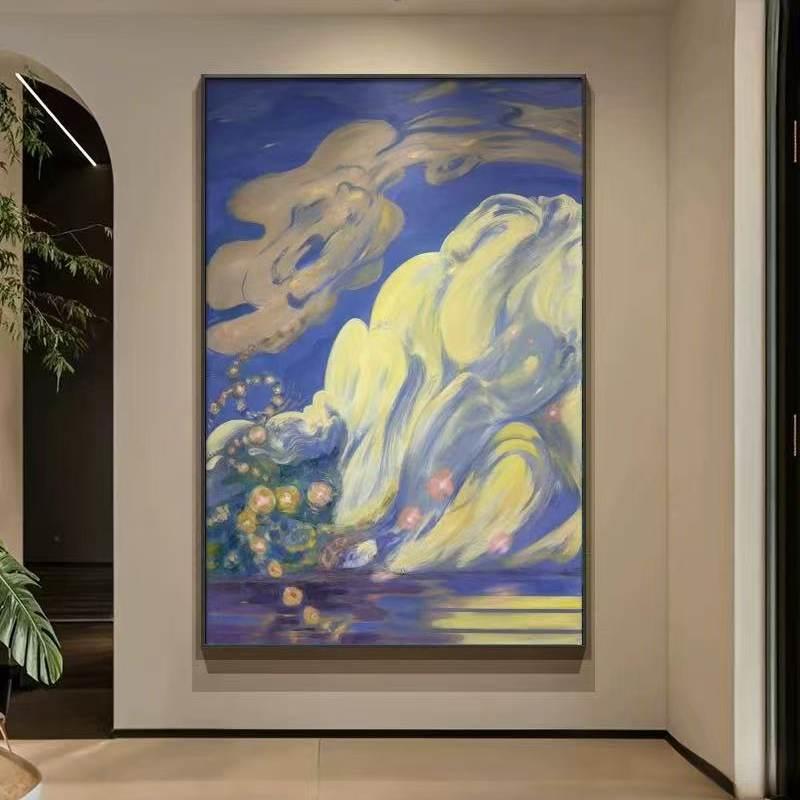 北欧风植物花卉装饰画客厅有框悬挂画现代简约高清微喷抽象风格