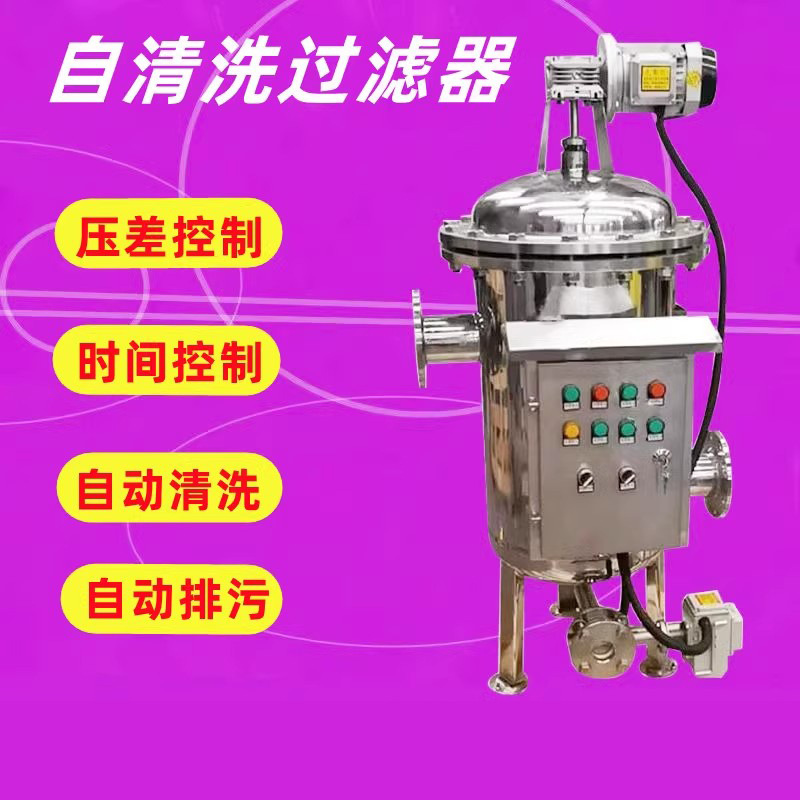 立式全自动自清洗过滤器 100t/h河水地表水除杂 反冲洗网式过滤器