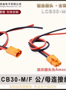 插头带线LCB30-M/F插头带线连接器直流锂电电动接插件LCB连接线