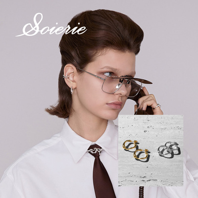 Soierie Frequency plain pierce频率光面耳钉饰品小众设计礼物