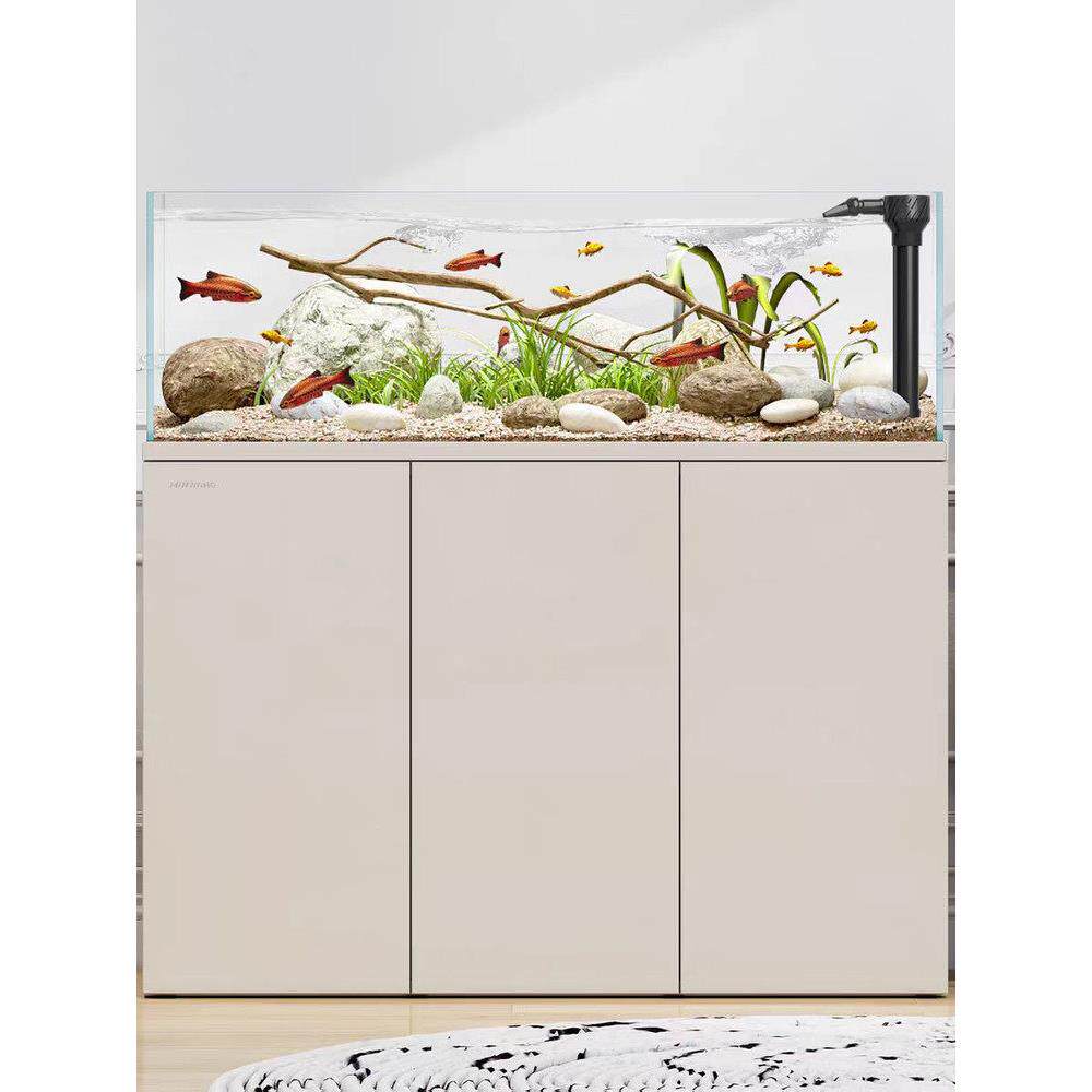 闽江原生态溪流缸造景鱼缸客厅2025新款超白玻璃免换水底滤水族箱