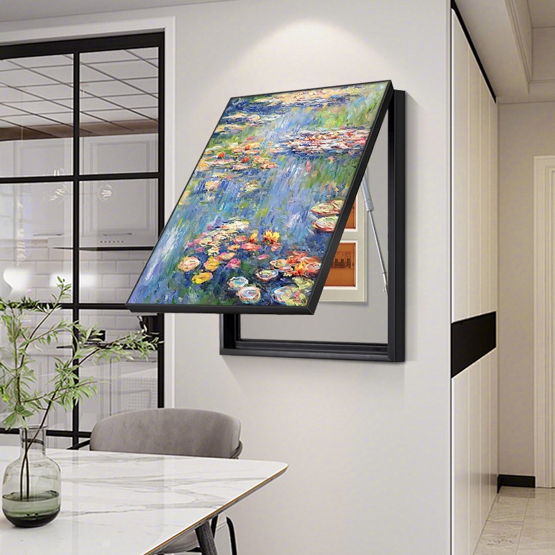 莫奈油画 画电表箱装饰画 画竖款遮挡电闸盒配电箱挂画 画轻奢高