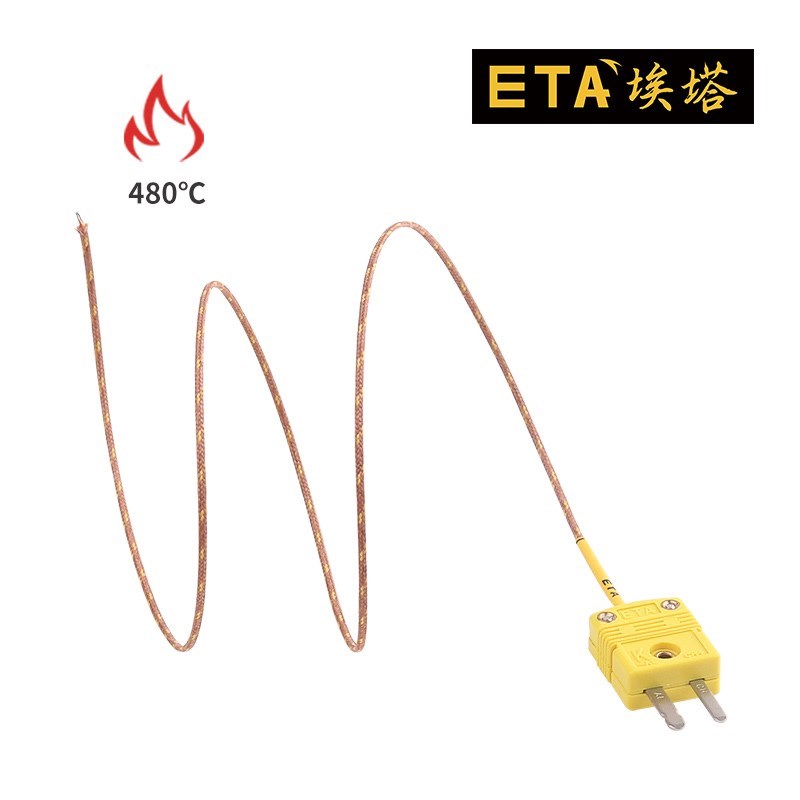 K型测温线波峰焊温度探头耐高温480度炉温测试传感器玻纤热电偶线