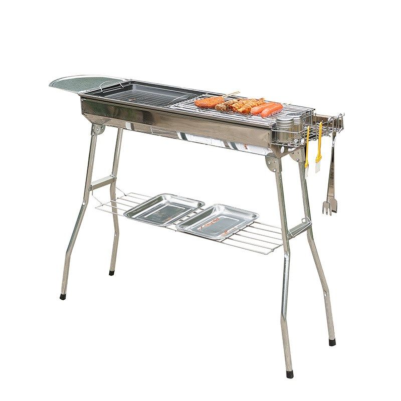 户外烧烤炉304不锈钢食品级加厚折叠便携式烧烤架子家用大号烤炉