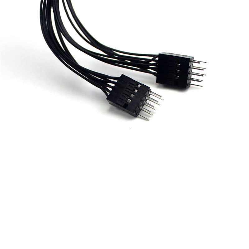 电脑主板USB2.0 9针转双9针一分二9PIN转双9USB插针一分二杜邦分