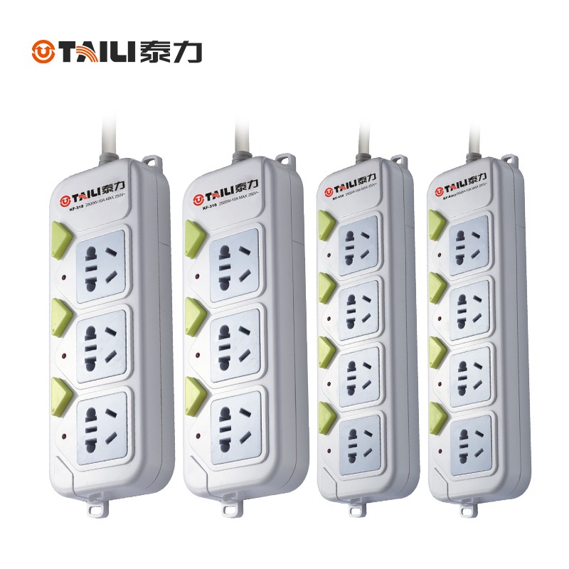 泰力大功率排插 10A转16A空调插座带独立开关16安插排接线板 插板