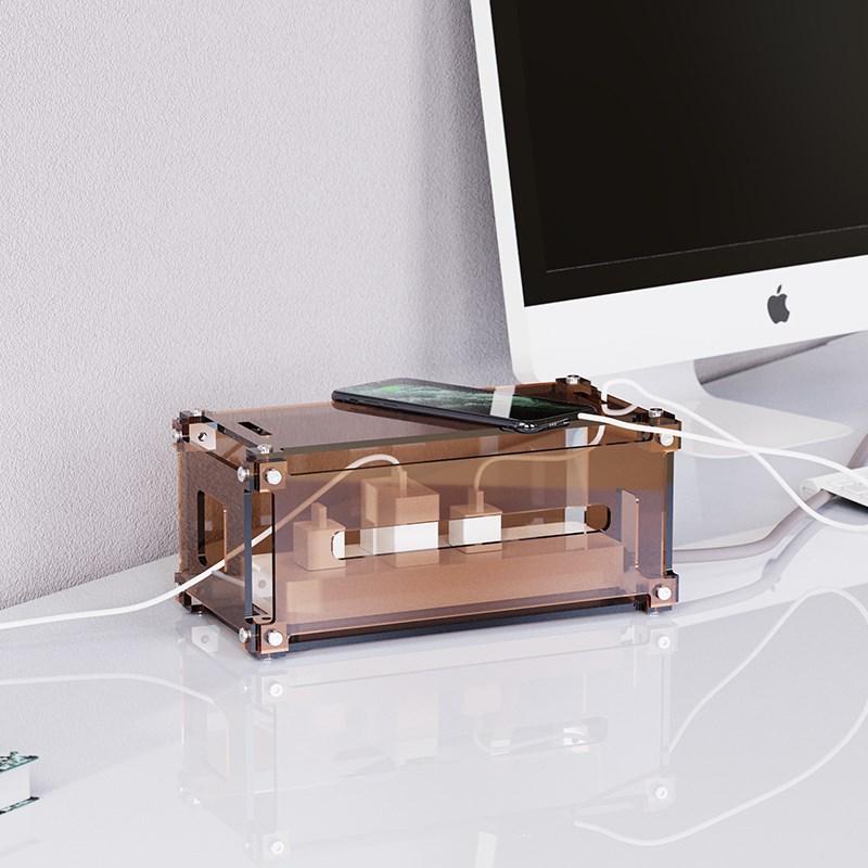 创意工业风插排插座收纳盒插线板电源线数据线电线收纳桌面集线器