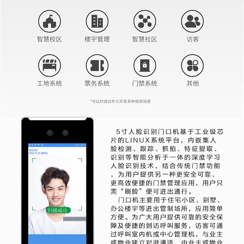 电梯ic刷卡梯控门禁机分层不分层动态人脸识别考勤刷卡密码三合一