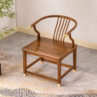 鸡翅红木木太师椅阳台休闲椅新中式实木茶桌专用茶椅子圈椅椅围椅