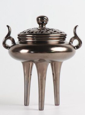 茶几香炉陶瓷客厅现代书房禅意香薰三新中式饰品摆件软装脚创意