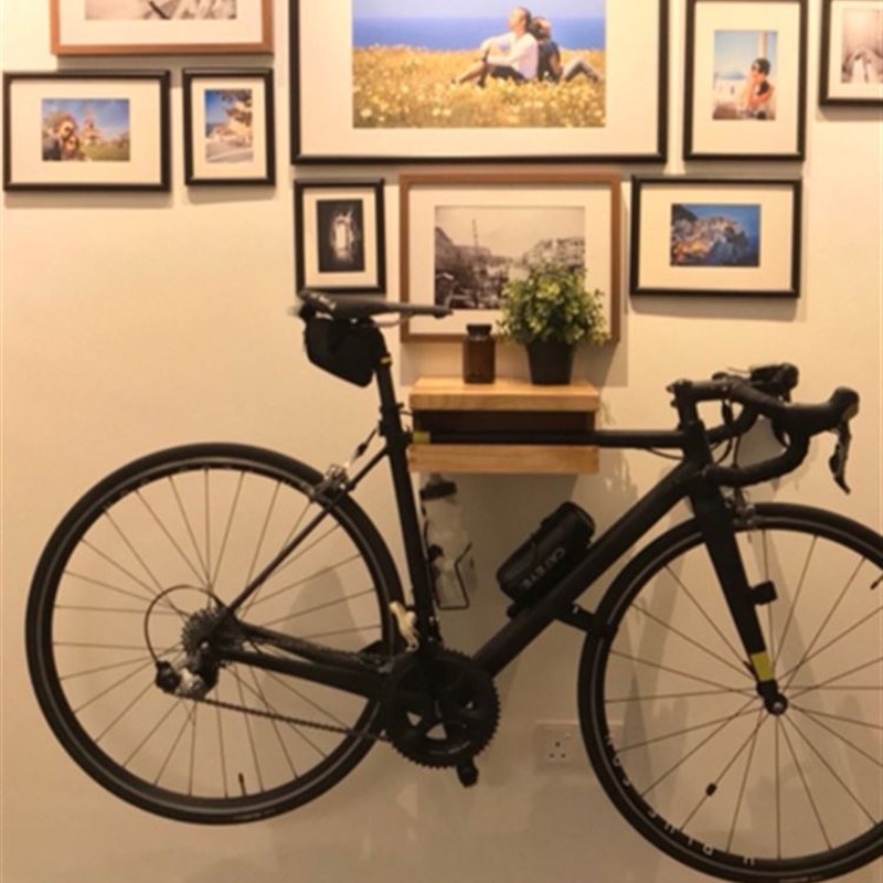 自行车挂架墙壁挂钩爱骑驿u挂壁式停车架公路车实木艺术室内挂车