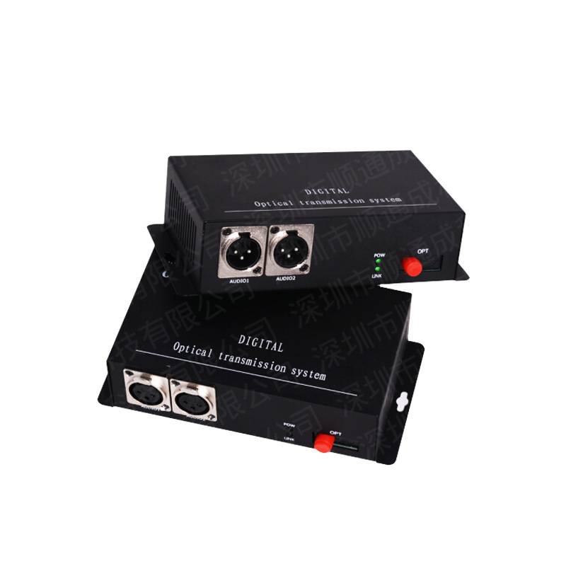 2路卡农头平衡音频光端机正向音频广播级无损音频光纤延长器