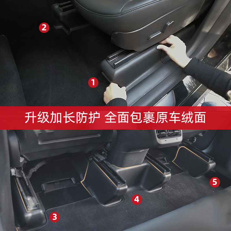 特斯拉Model丫后排防踢护角座椅下门槛条保护贴modely改装饰配件