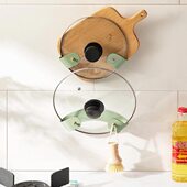 欧式 免打孔锅盖架厨房置物G架多功能家用收纳架菜板架 简约壁挂式